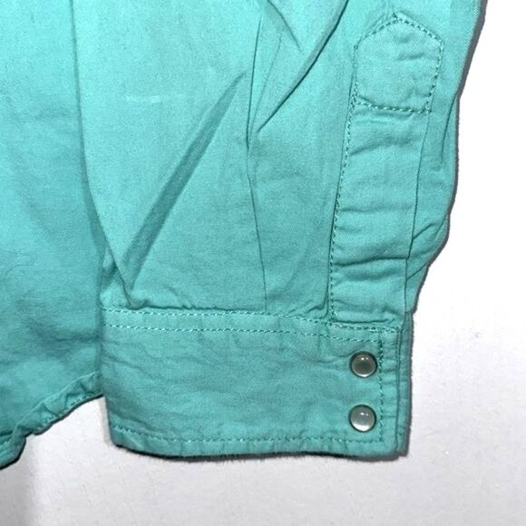 Canyon River Blues Womens Turquoise Snap Button Cotton Shirt With Chest Pockets - Picture 7 of 12